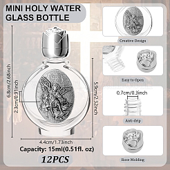 12Pcs Glass Empty Holy Water Bottles for Religious&nbsp;AJEW-GA0008-90B-AS