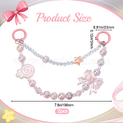 2Pcs Lollipop Bowknot Acrylic Pendant Decorations&nbsp;DIY-BBC0002-27