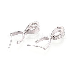 925 Sterling Silver Micro Pave Cubic Zirconia Ice Pick Pinch Bails&nbsp;STER-N016-57P
