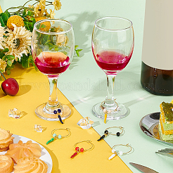 Horn of Plenty Alloy Enamel with Glass Bead Wine Glass Charms&nbsp;AJEW-AB00040