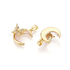 Brass Micro Pave Cubic Zirconia Pendants&nbsp;KK-N257-33G