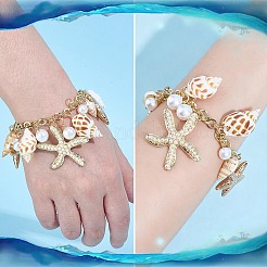 Trendy Shell Charm Bracelets&nbsp;BJEW-PH0002-01