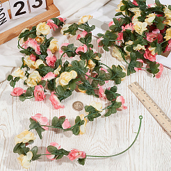 Plastic Artificial Rose Rattan&nbsp;DIY-WH20062-112A