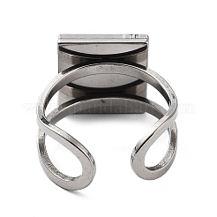 Non-Tarnish 304 Stainless Steel Cuff Pad Ring Settings&nbsp;STAS-M333-05P