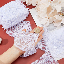 5Yards Polyester with Plastic Pearl Round Bead/Sequins Ribbon&nbsp;OCOR-HS0001-20A