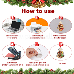 8 Sets 8 Styles Christmas Theme Sublimation Blank Alloy Pendant Decorations&nbsp;DIY-FH0005-64
