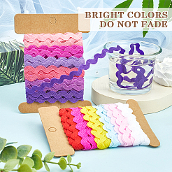 4 Cards 2 Styles  Polyester Wavy Fringe Trim Ribbon&nbsp;DIY-GF0009-48F