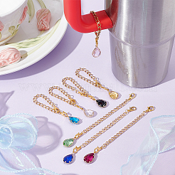 Teardrop Glass Cup Charms&nbsp;AJEW-UN00020