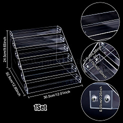 6-Tier Plastic Scrapbook Adhesive Tape Display Riser Stands&nbsp;ODIS-WH0086-105