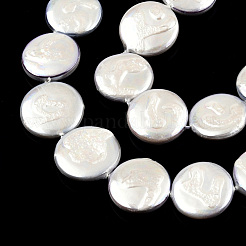 Plating Natural Freshwater Shell Beads Strands&nbsp;SHEL-N026-225B