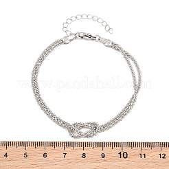 Brass Chain Knot 2-Strand Bracelets for Women&nbsp;KK-CBA68DA-17A-P