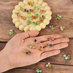 28Pcs 7 Colors Crackle Baking Paint  Glass Pendants&nbsp;PALLOY-TAC0185