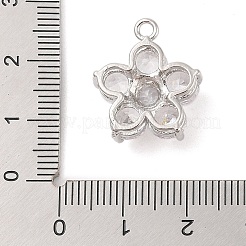 Brass Inlay Clear Glass Pendants&nbsp;KK-S388-18P