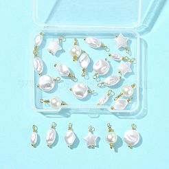 24Pcs 6 Styles ABS Plastic Imitation Pearl Pendants&nbsp;KK-FS0001-93