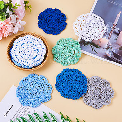 12Pcs 6 Colors Handmade Polyester Cotton Table Mats&nbsp;AJEW-MB0001-08