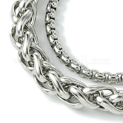 Alloy Wheat Chain & Box Chain Bracelets for Women Men&nbsp;BJEW-C069-01A-P