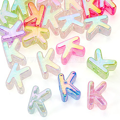 20Pcs UV Plating Transparent Acrylic European Beads&nbsp;OACR-TADJ0001-19K