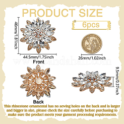 6Pcs Alloy & Glass Cabochons&nbsp;FIND-FG0004-60B