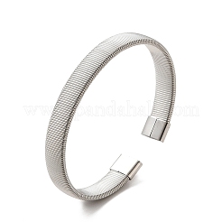 304 Stainless Steel Flat Snake Chains Shape Open Cuff Bangle for Women&nbsp;BJEW-C0033-05