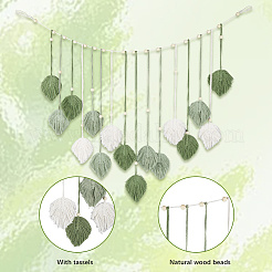 Leaf Polyester Macrame Wall Hanging Boho Decor&nbsp;AJEW-WH20006-213B