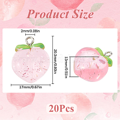 20Pcs Transparent Resin Pendants&nbsp;RESI-SC0005-68