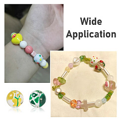 30Pcs 15 Style Transparent Glass Enamel Beads&nbsp;GLAA-KS0001-09