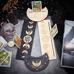 4Pcs 4 Style Wood Candle Holders & Tarot Card Stands&nbsp;DJEW-GF0001-47B