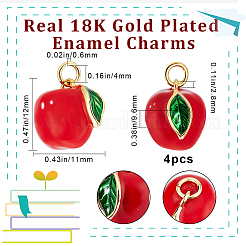 4Pcs Brass Enamel Charms&nbsp;KK-BBC0010-01