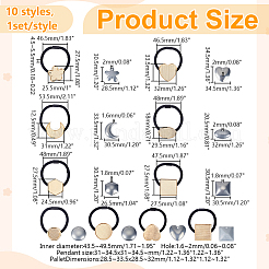 10Bags 10 Styles Metal Elastic Hair Ties Findings&nbsp;OHAR-ME0001-15