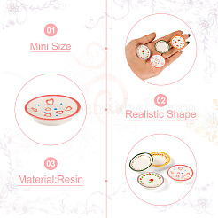 10Pcs 5 Colors Resin Dollhouse Dish&nbsp;AJEW-TA0003-39