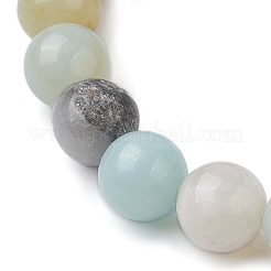 Synthetic Turquoise Dolphin Beads with Natural Flower Amazonite Beaded Stretch Bracelets&nbsp;BJEW-JB10213-01