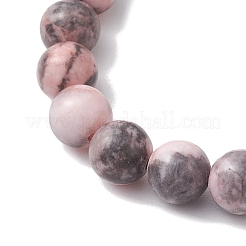 Natural Pink Zebra Jasper Beaded Stretch Bracelets for Woman&nbsp;BJEW-JB11526-02