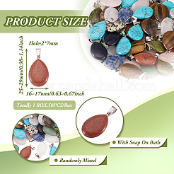 50Pcs Natural & Synthetic Mixed Gemstone Pendants&nbsp;G-TA0001-47