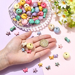 150Pcs 5 Styles Acrylic Beads&nbsp;SACR-YW0002-08