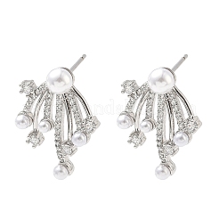 Fireworks Brass Micro Pave Cubic Zirconia Stud Earrings&nbsp;EJEW-G452-02P