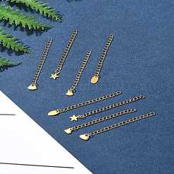 12Pcs 4 Styles 304 Stainless Steel Chain Extender&nbsp;FIND-FS0002-96A