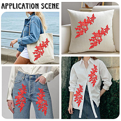2Pairs Leaves Polyester Embroidery Ornaments Accessories&nbsp;DIY-GF0014-46E
