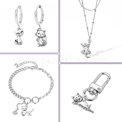 100Pcs 10 Styles Tibetan Style Alloy Charms&nbsp;TIBEP-CJ0003-17