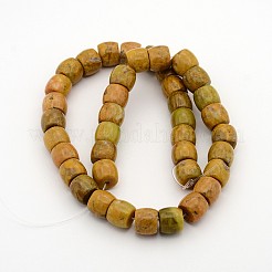 Natural Larderite Shoushan Tianhuang Stone Drum Bead Strands&nbsp;G-E252-27