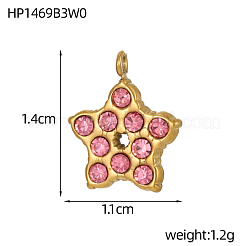 304 Stainless Steel Micro Pave Cubic Zirconia Pendants&nbsp;STAS-OY008-67G