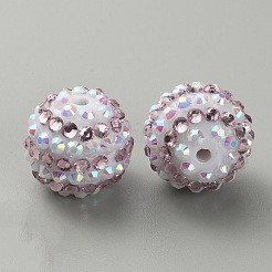 Stripe Pattern Resin Rhinestone Beads&nbsp;RESI-WH0034-20F