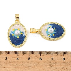 Brass Enamel Pendants&nbsp;KK-CBA9175-03G