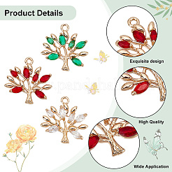 18Pcs 3 Colors Brass Micro Pave Cubic Zirconia Pendants&nbsp;KK-DC0001-25