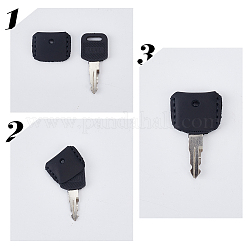 3Pcs 3 Colors Cowhide Key Cover&nbsp;OFST-GF0001-05