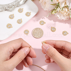 10Pcs Brass Micro Pave Cubic Zirconia Pendants&nbsp;KK-BBC0027-93