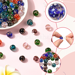 112Pcs 8 Colors Handmade Gold Sand Lampwork Beads Sets&nbsp;LAMP-PA0001-19