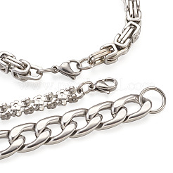 Unisex 304 Stainless Steel Chain Bracelets&nbsp;BJEW-TA0001-05P