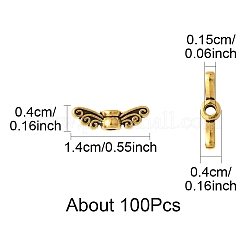 100Pcs Tibetan Style Alloy Fairy Wing Beads&nbsp;TIBEB-FS0001-14
