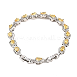 Platinum Tone Brass Micro Pave Cubic Zirconia Tennis Bracelets&nbsp;BJEW-B160-05P
