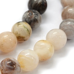 Natural Bamboo Leaf Agate Beads Strands&nbsp;G-G763-03-8mm